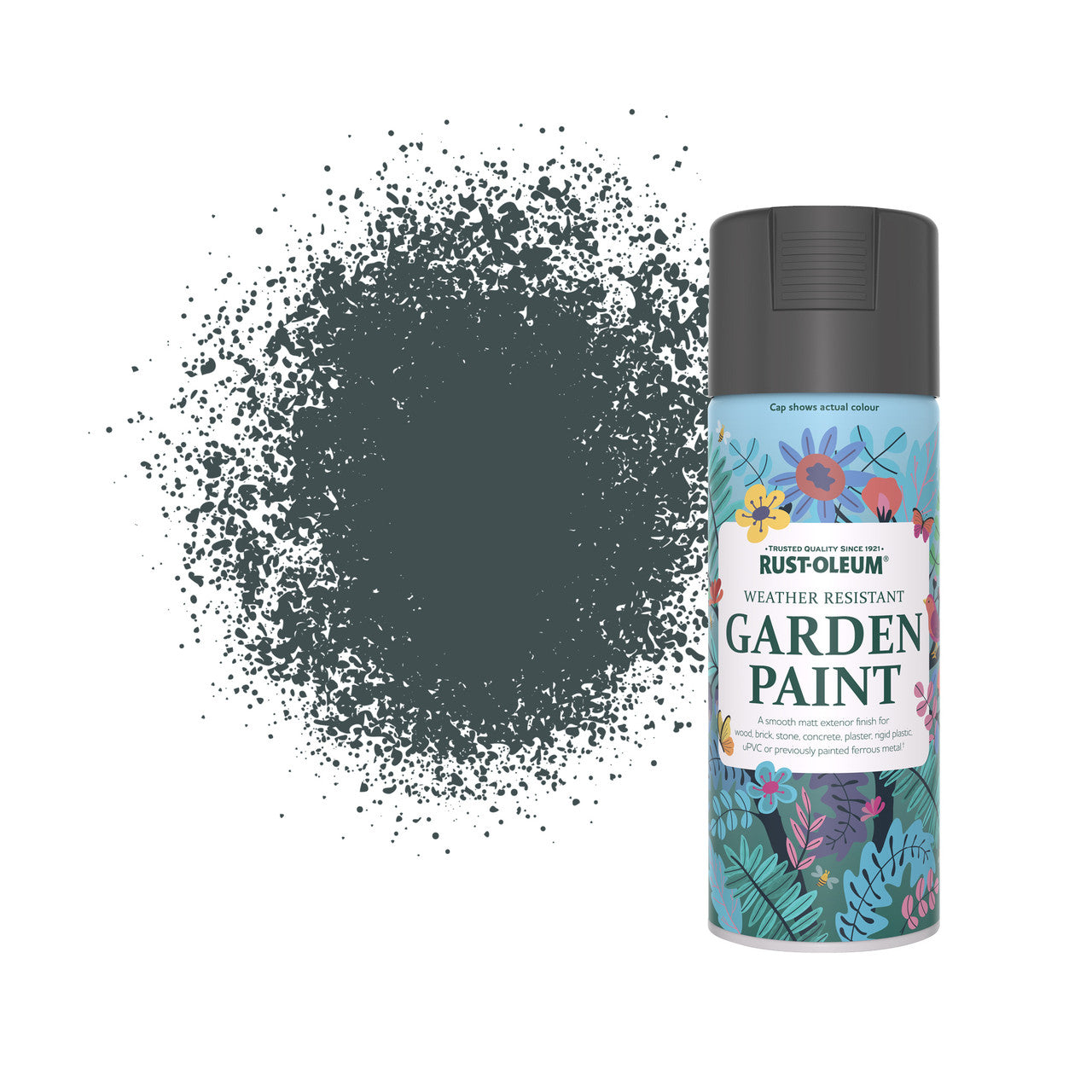 Rust-Oleum Grey Matt Garden Spray Paint in a - Anthracite 400ml