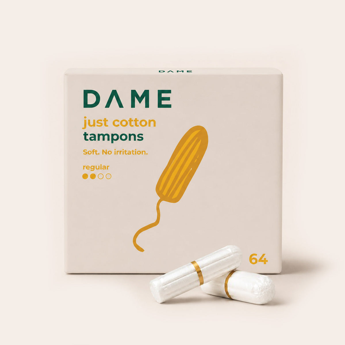 Organic Tampons Value Pack | Absorbency: Regular (64)