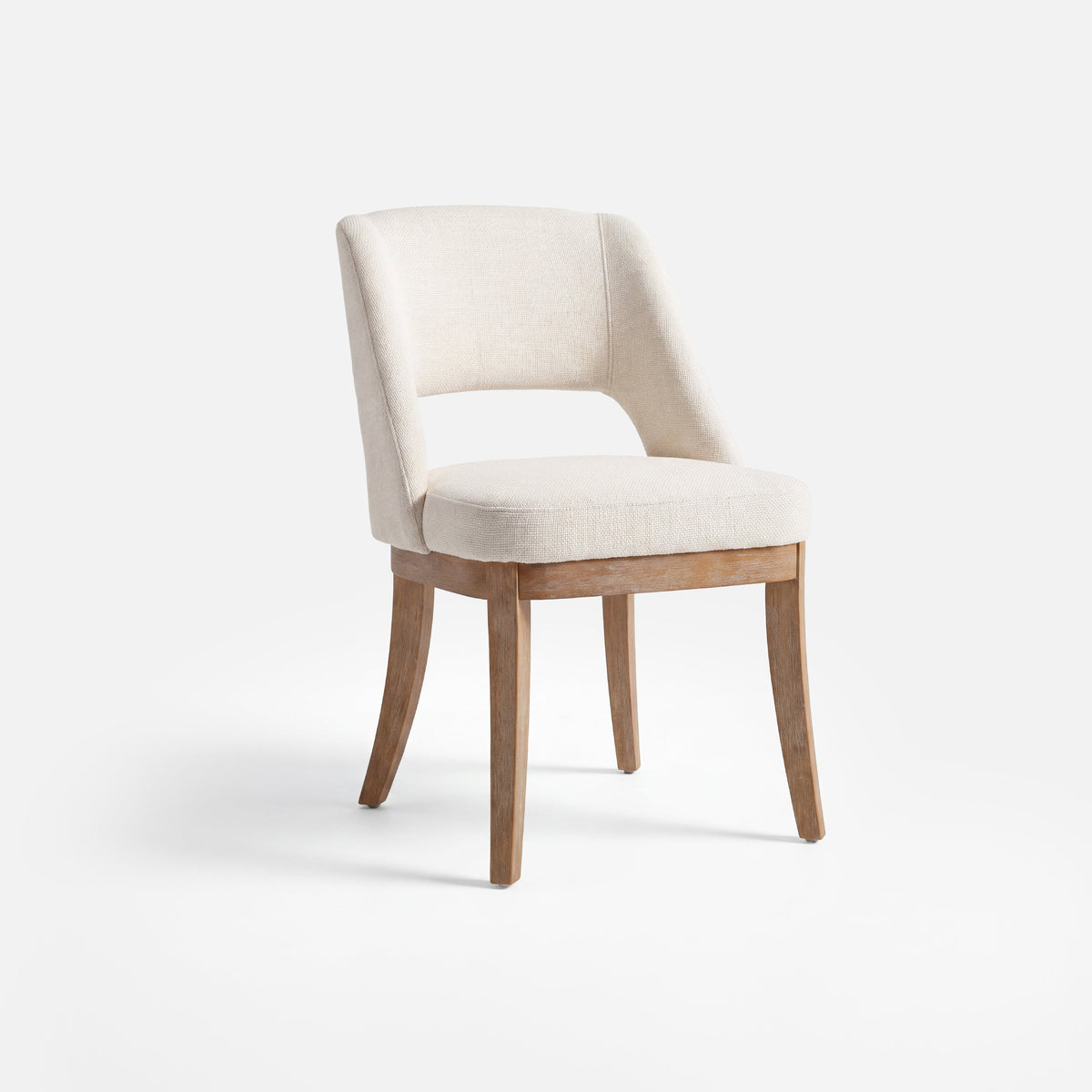 COLAMY ELVIA Upholstered Dining Chairs Set of 2 – Open Back Design - Beige / Set of 2