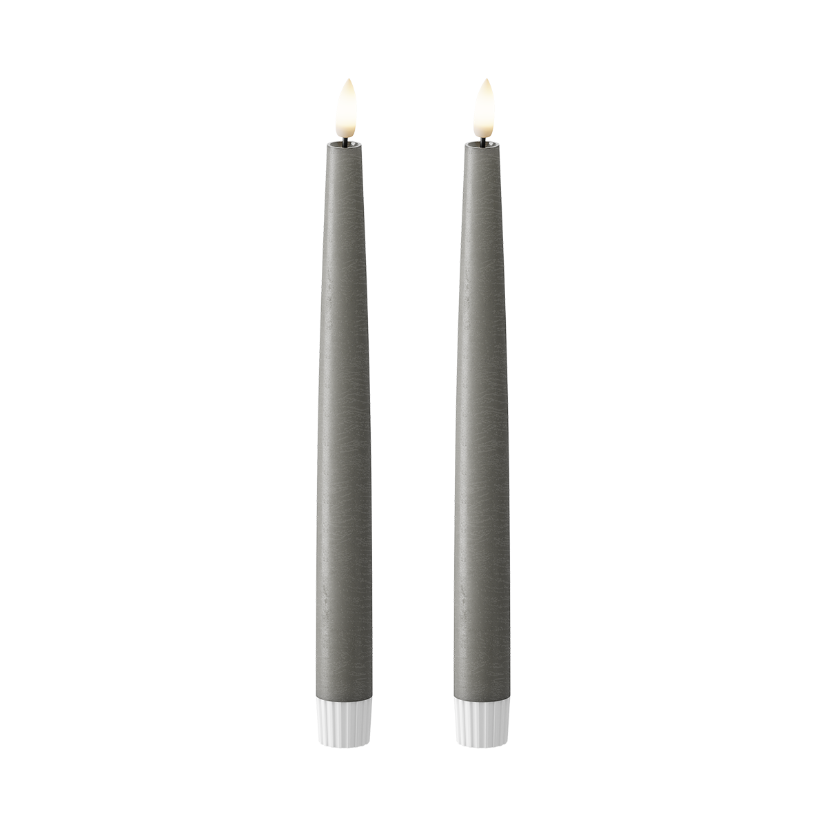 LED Stabkerzen 2 Stück, Ø 2,2 x 25 cm Dunkelgrau