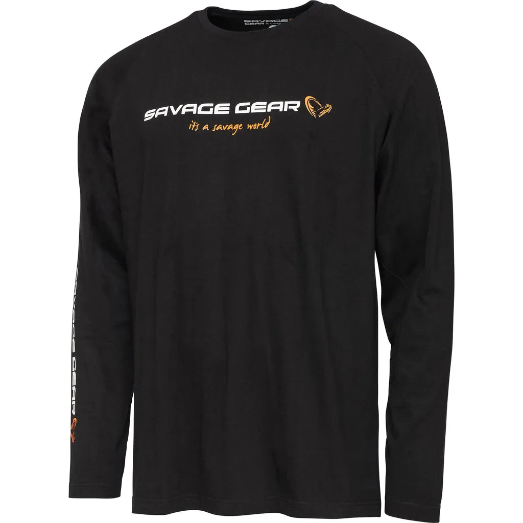 Savage Gear Signature Logo Long Sleeve T-Shirt XXL Black Caviar