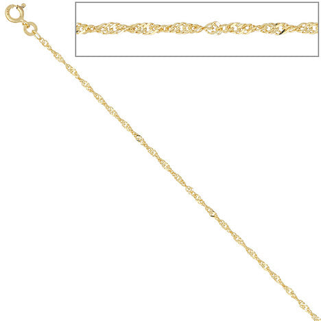 Singapurkette 585 Gelbgold 1 8 mm 42 cm Gold Kette Halskette Goldkette Federring