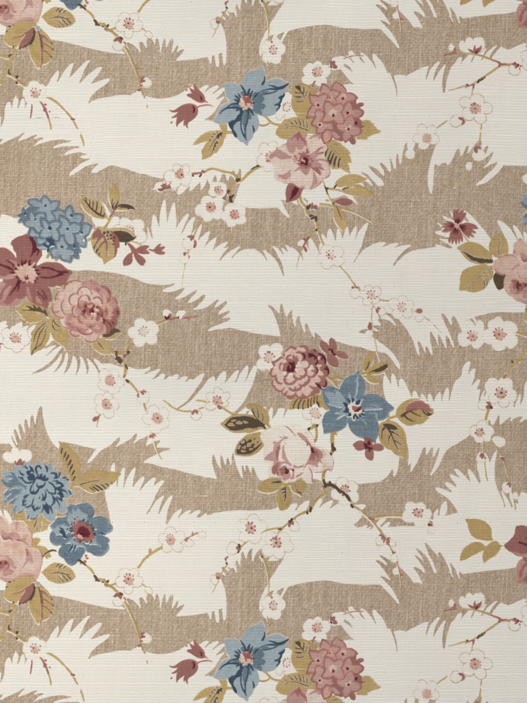'Dora Chintz' Grasscloth Wallpaper by Nathan Turner - Mustard - Grasscloth Roll