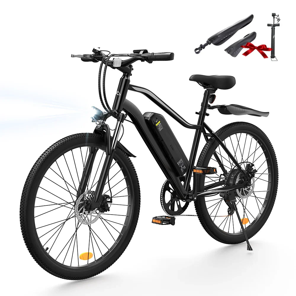 isinwheel EB3 Commuter Electric Bike - EB3 Glossy Black+Rear Fender / 1