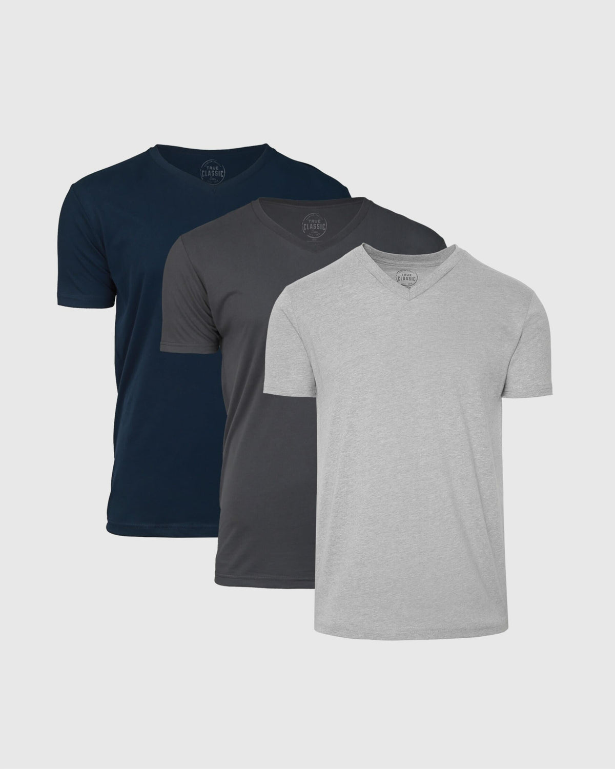 True Classic Essential V-Neck T-Shirt 3-Pack | Cotton Blend | Athletic Cut | Small