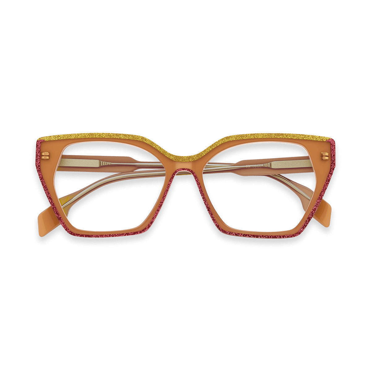 Aila Honey Geometric Eyeglasses | EYDOLOGY