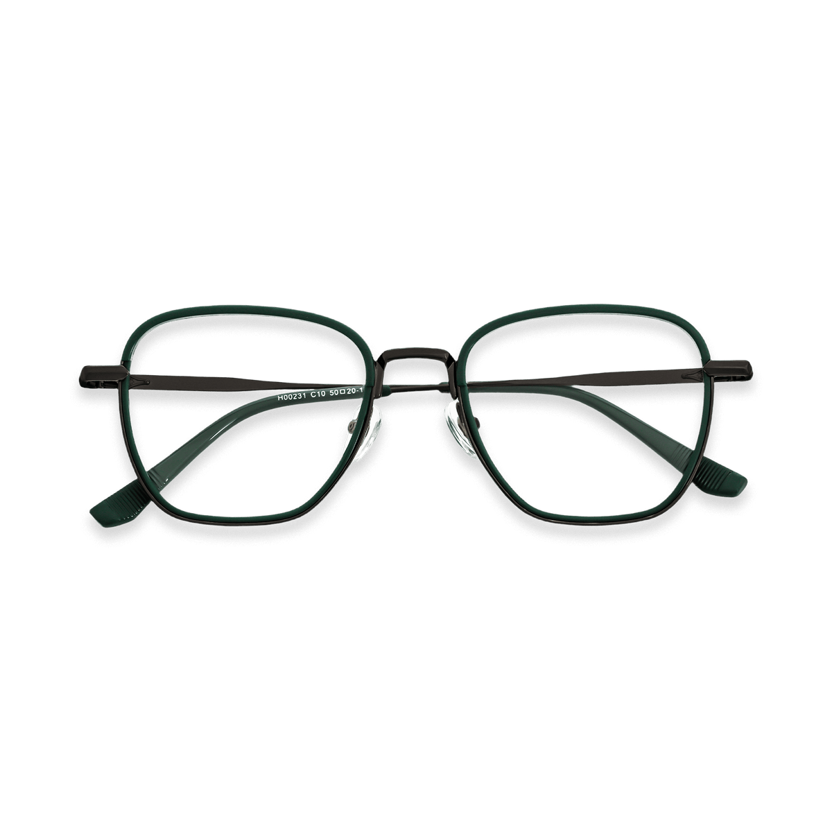 Blain Dark Green Gun Square Eyeglasses | EYDOLOGY