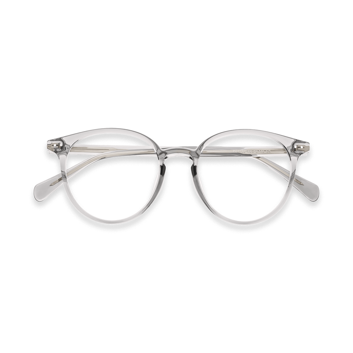 Braden Clear Grey Round Eyeglasses | EYDOLOGY