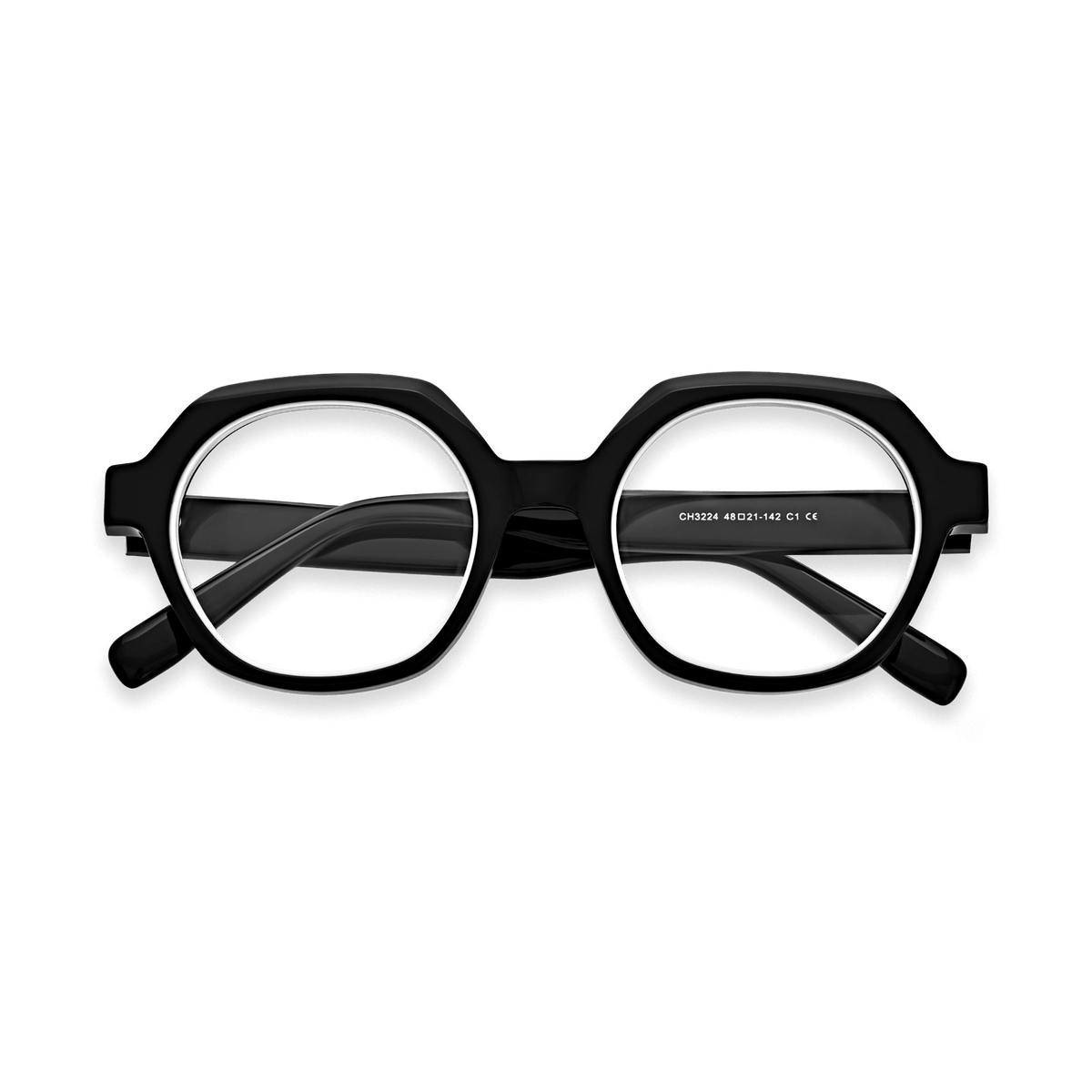 Brianna Black Geometric Eyeglasses | EYDOLOGY