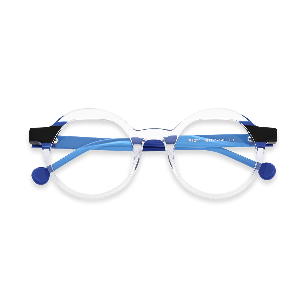 Brycen Blue Round Eyeglasses | EYDOLOGY
