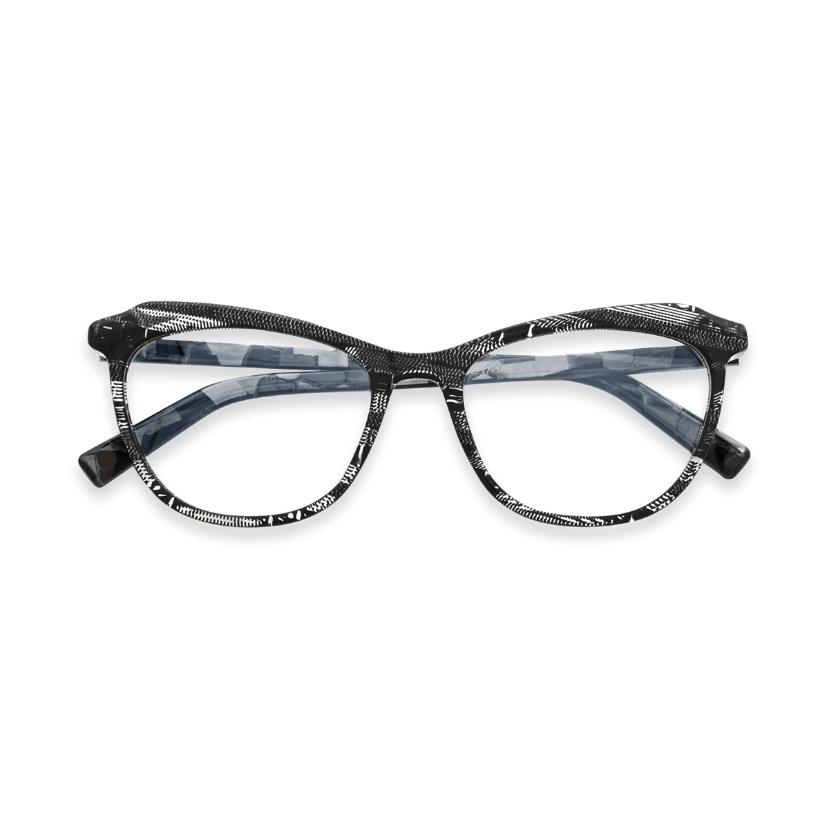 Callum Black Marble Cat Eye Eyeglasses | EYDOLOGY