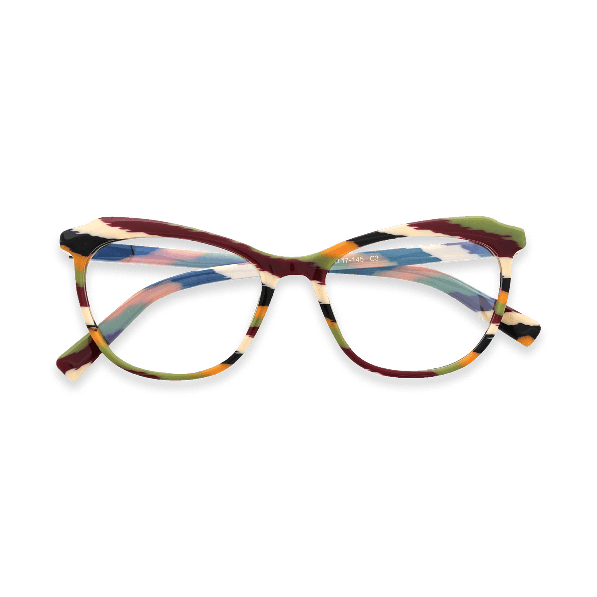 Callum Orange Stripes Cat Eye Eyeglasses | EYDOLOGY
