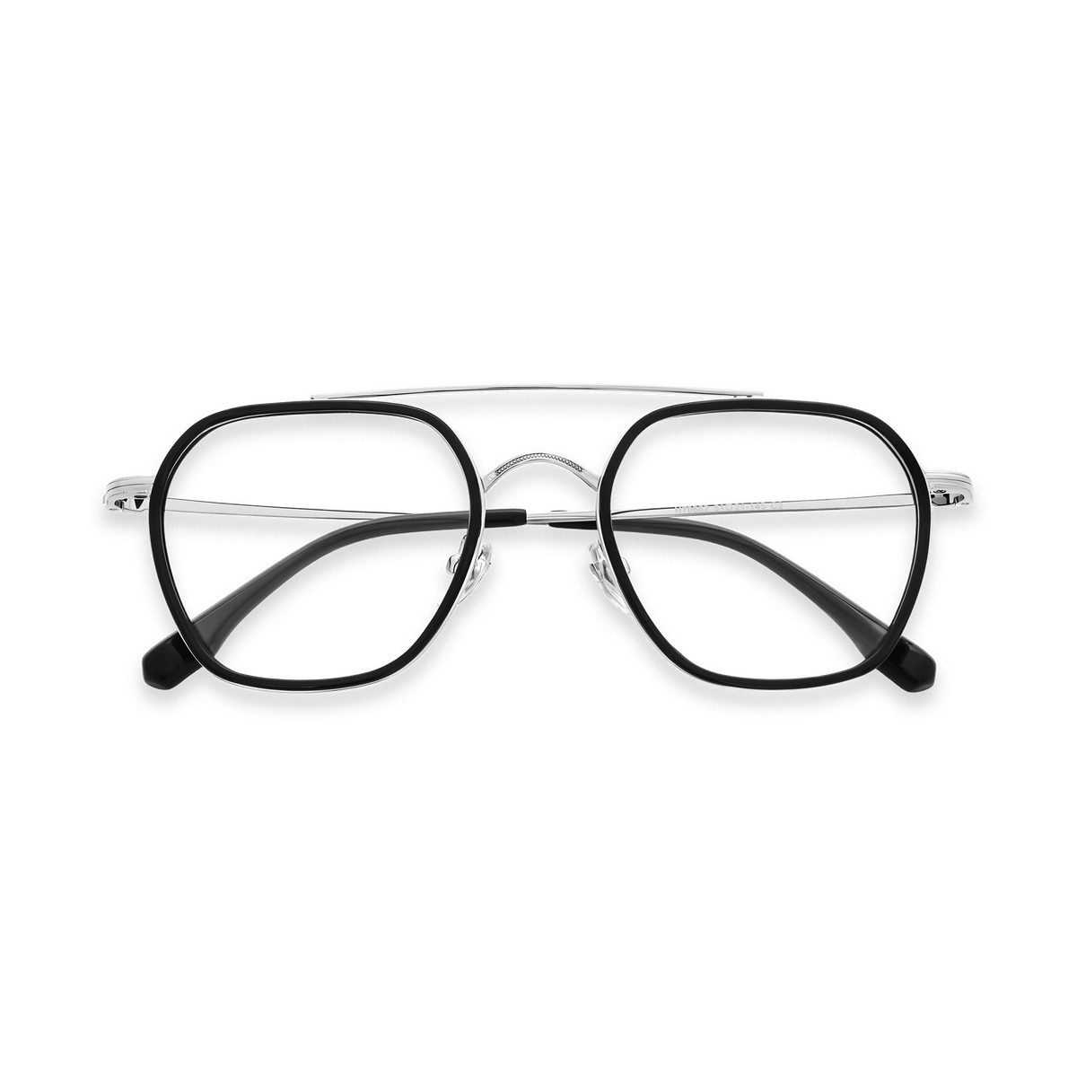 Clyde Black Chrome Double Bridge Eyeglasses | EYDOLOGY