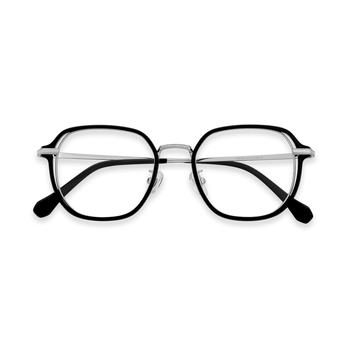 Curtis Black Light Gun Square Eyeglasses | EYDOLOGY