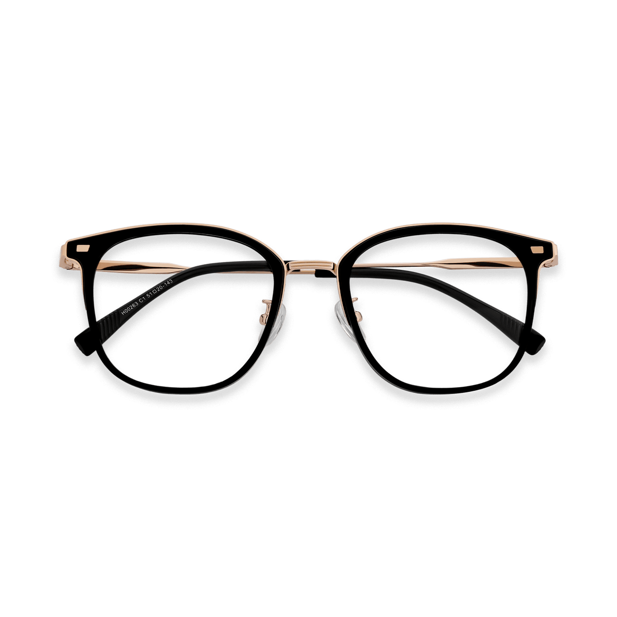 Dangelo Black Rose Gold Square Eyeglasses | EYDOLOGY