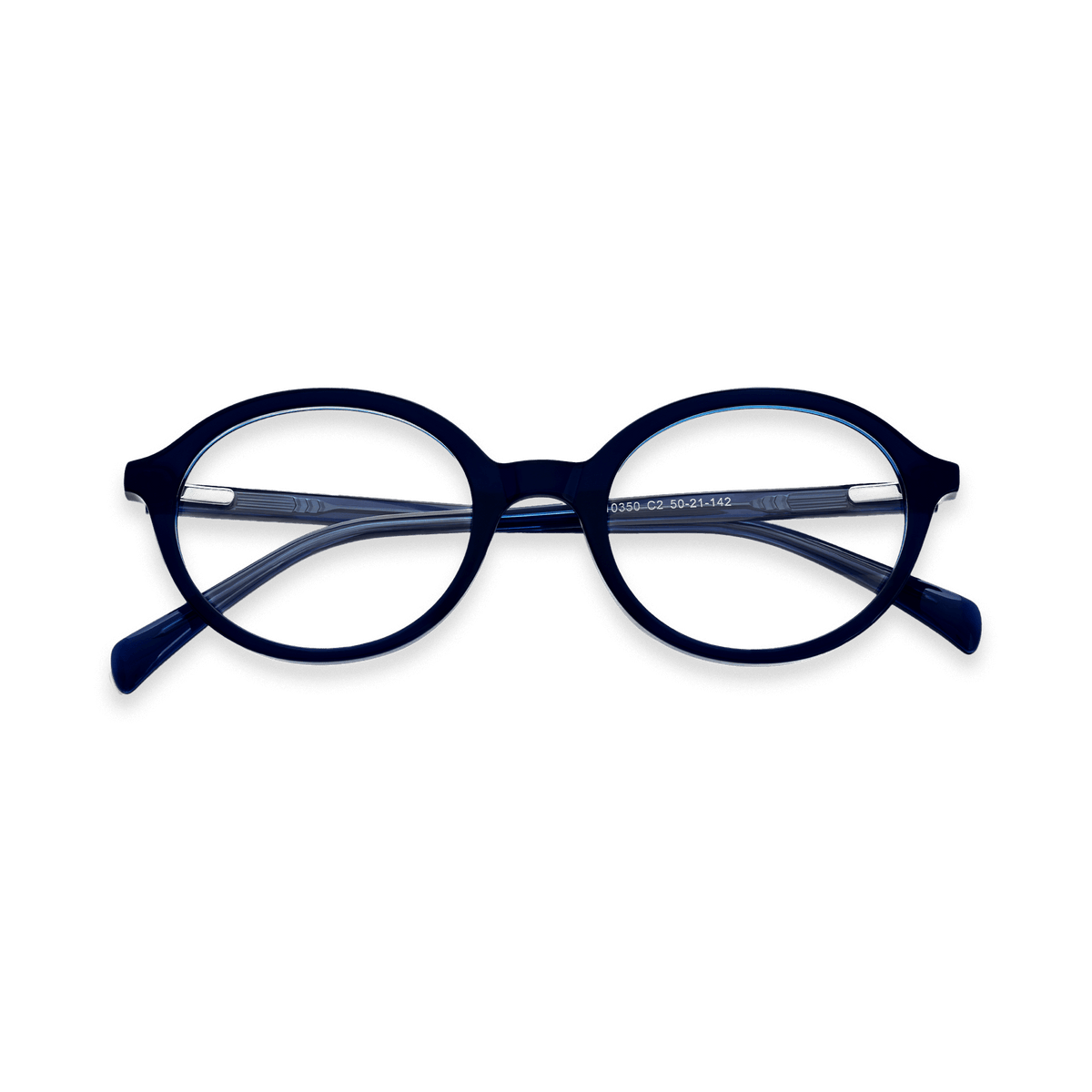 Dorian Crystal Navy Oval Eyeglasses | EYDOLOGY