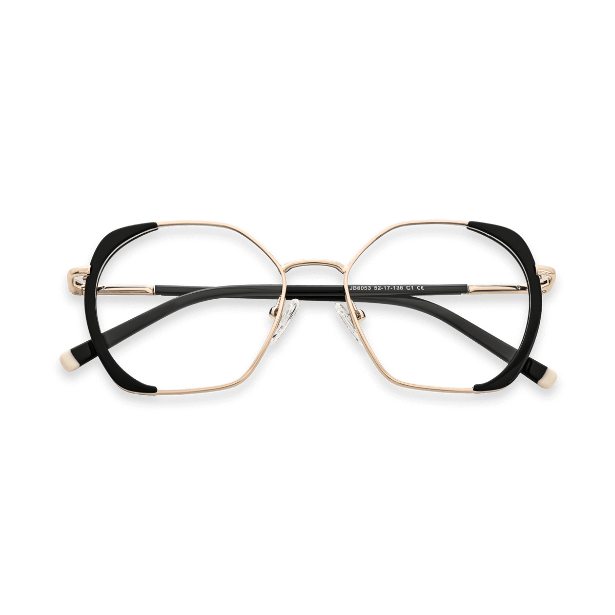 Idris Black Geometric Eyeglasses | EYDOLOGY
