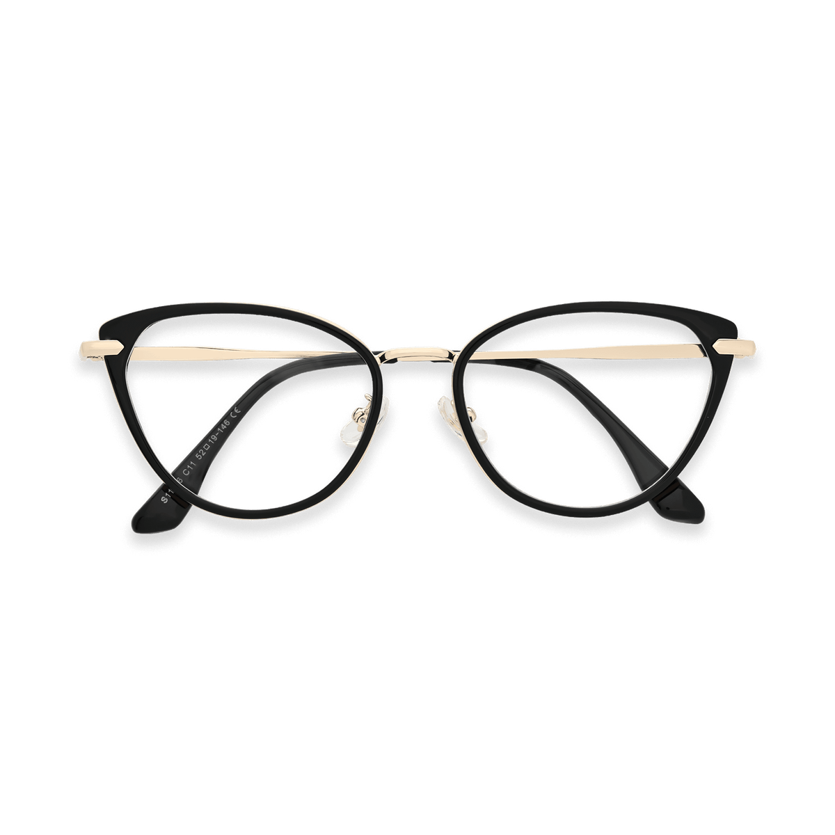 Irene Black Gold Cat Eye Eyeglasses | EYDOLOGY