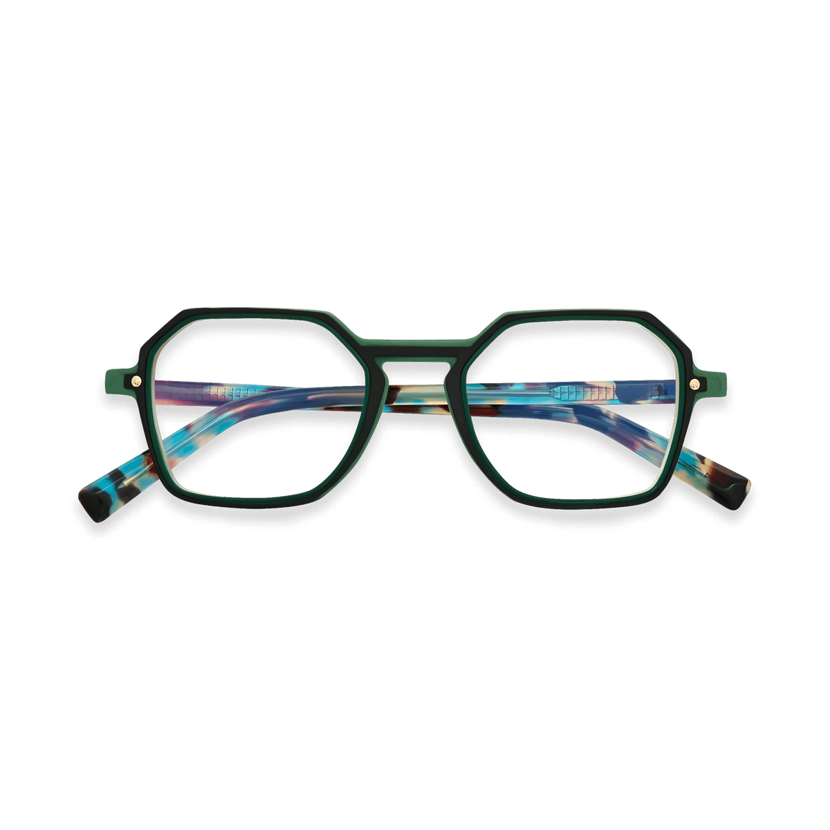 Jaxen Grass Green Geometric Eyeglasses | EYDOLOGY