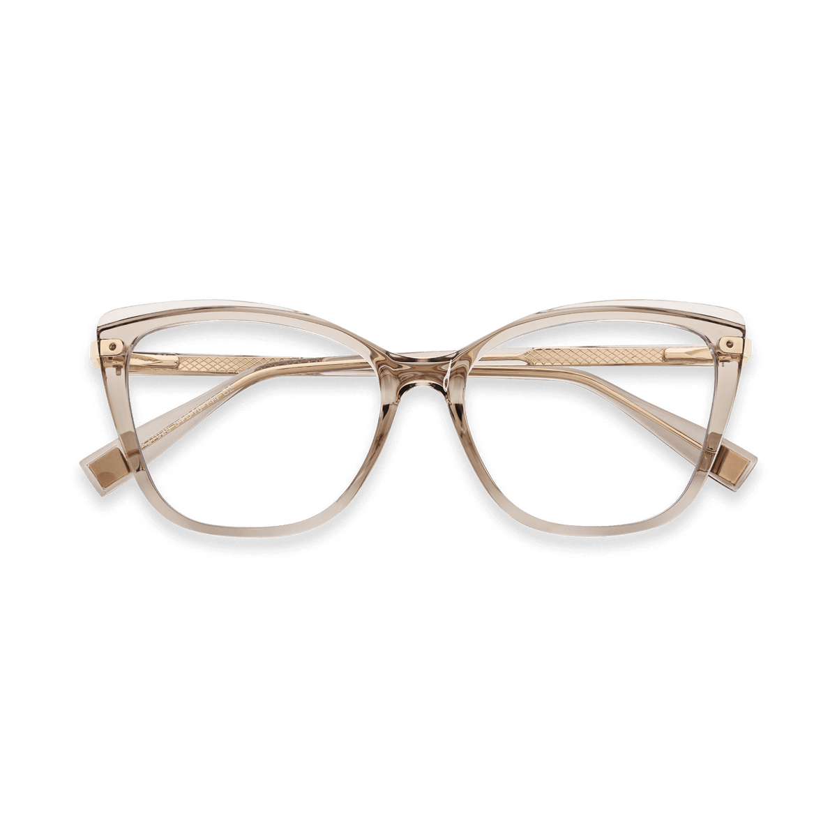 Jaziel Crystal Light Brown Cat Eye Eyeglasses | EYDOLOGY