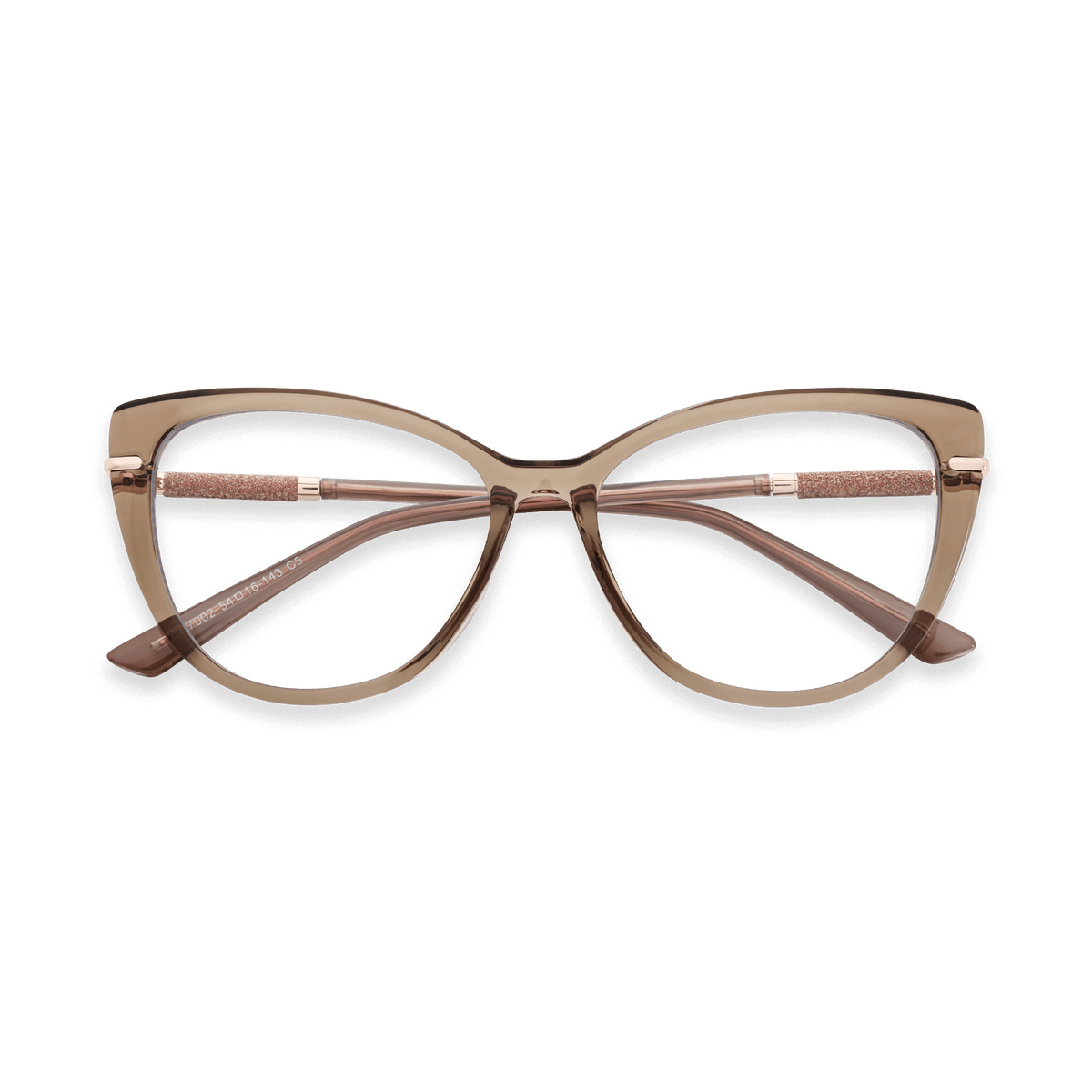 Juliet Crystal Brown Cat Eye Eyeglasses | EYDOLOGY