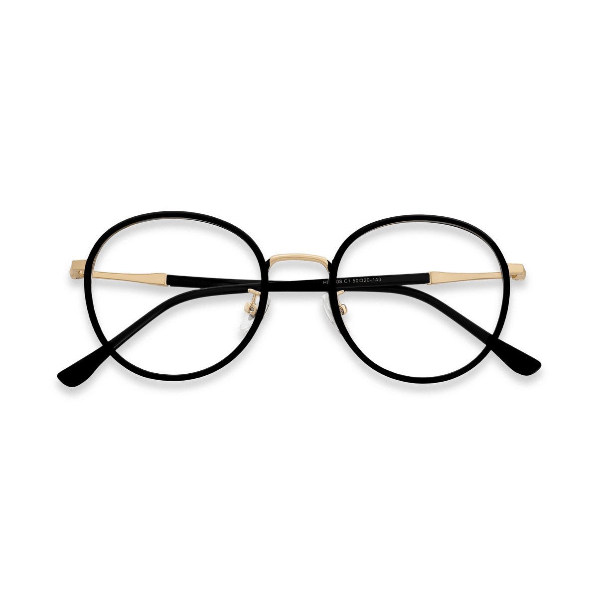 Kameron Black Gold Round Eyeglasses | EYDOLOGY