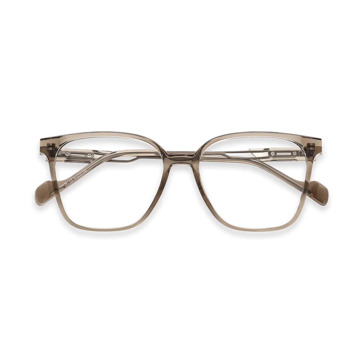 Karla Clear Brown Gun Square Eyeglasses | EYDOLOGY
