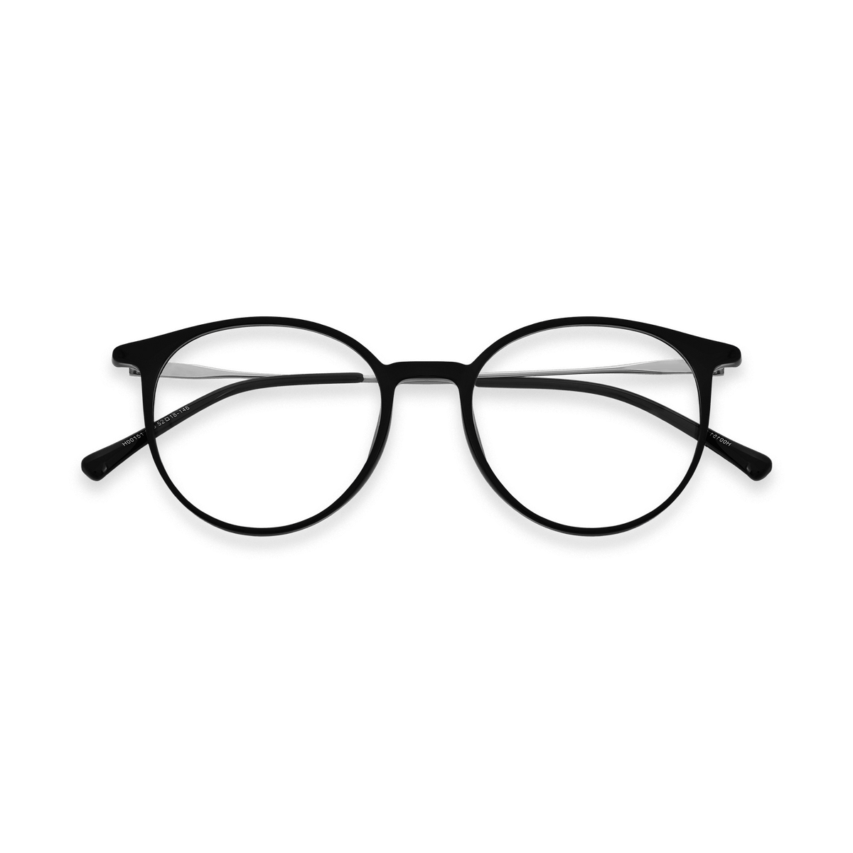 Kashton Black Demi Silver Round Eyeglasses | EYDOLOGY