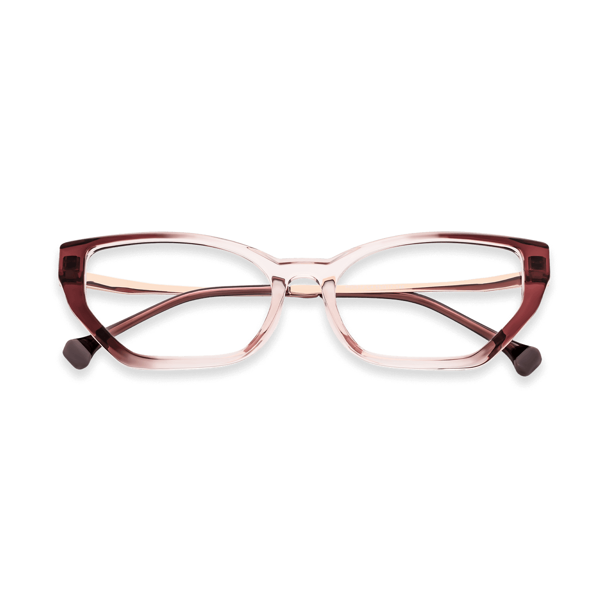 Lan Clear Purple Rose Gold Cat Eye Eyeglasses | EYDOLOGY