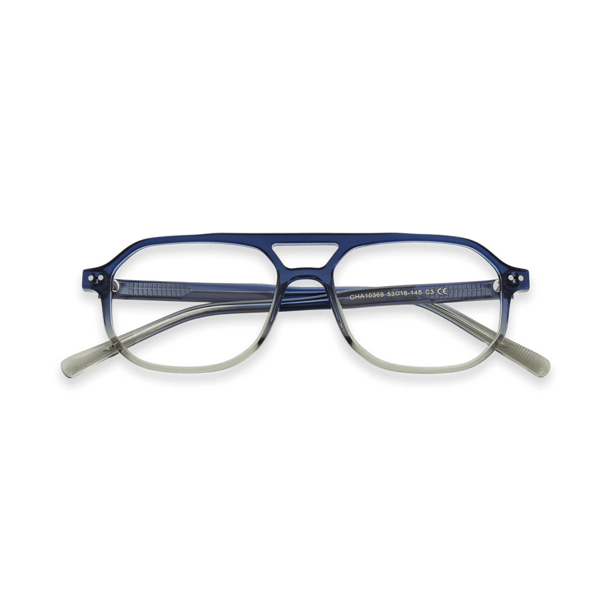 Lorenzo Gradual Blue Double Bridge Eyeglasses | EYDOLOGY