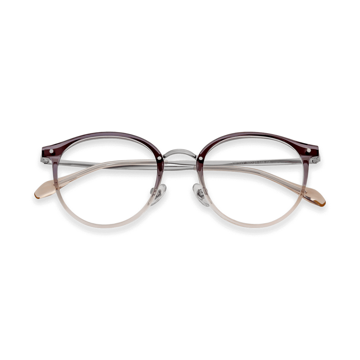 Malcolm Gradient Clear Purple Silver Round Eyeglasses | EYDOLOGY