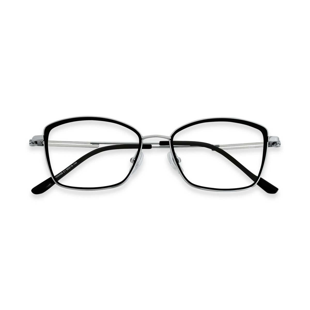 Penelope Black Chrome Square Eyeglasses | EYDOLOGY