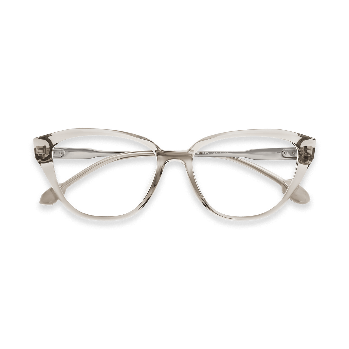 Peyton Clear Light Brown Light Gun Cat Eye Eyeglasses | EYDOLOGY