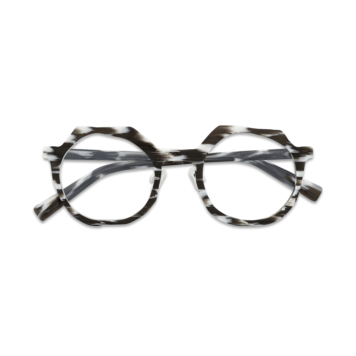 Porter White Stripes Geometric Eyeglasses | EYDOLOGY