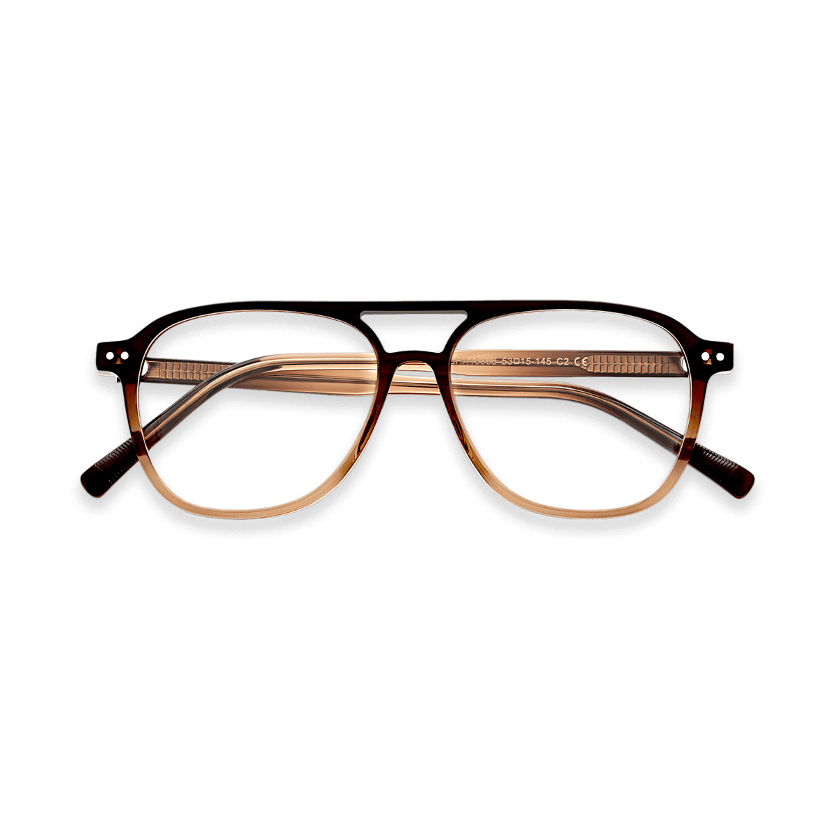 Roman Gradual Brown Double Bridge Eyeglasses | EYDOLOGY