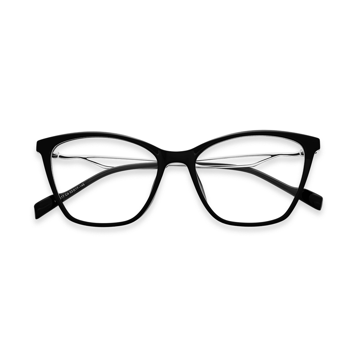 Yasmin Black Chrome Cat Eye Eyeglasses | EYDOLOGY