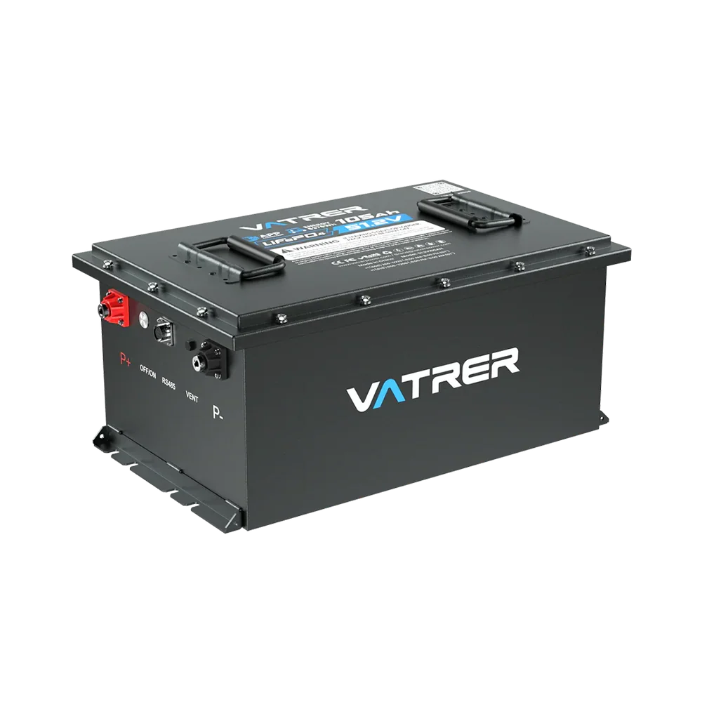 Vatrer 48V 105AH リチウム ゴルフカート バッテリー、200A BMS、4000+ サイクル LiFePO4 バッテリー、最大 10.24kW 電力 JP - 1 PACK