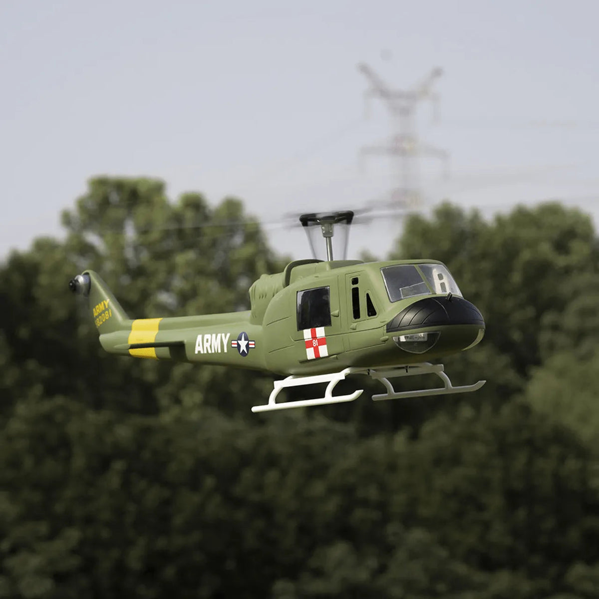 Fly Wing Huey UH1 V3 6CH GPS Self-stabilizing RC Helicopter with H1 Flight Control - RTF with One Battery / 5000mAh