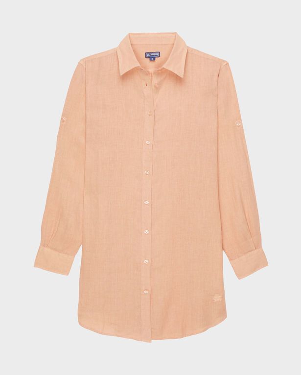 Vilebrequin - Women Linen Shirt Dress Solid - Shirt Dress - Fragance - Pink - Size M