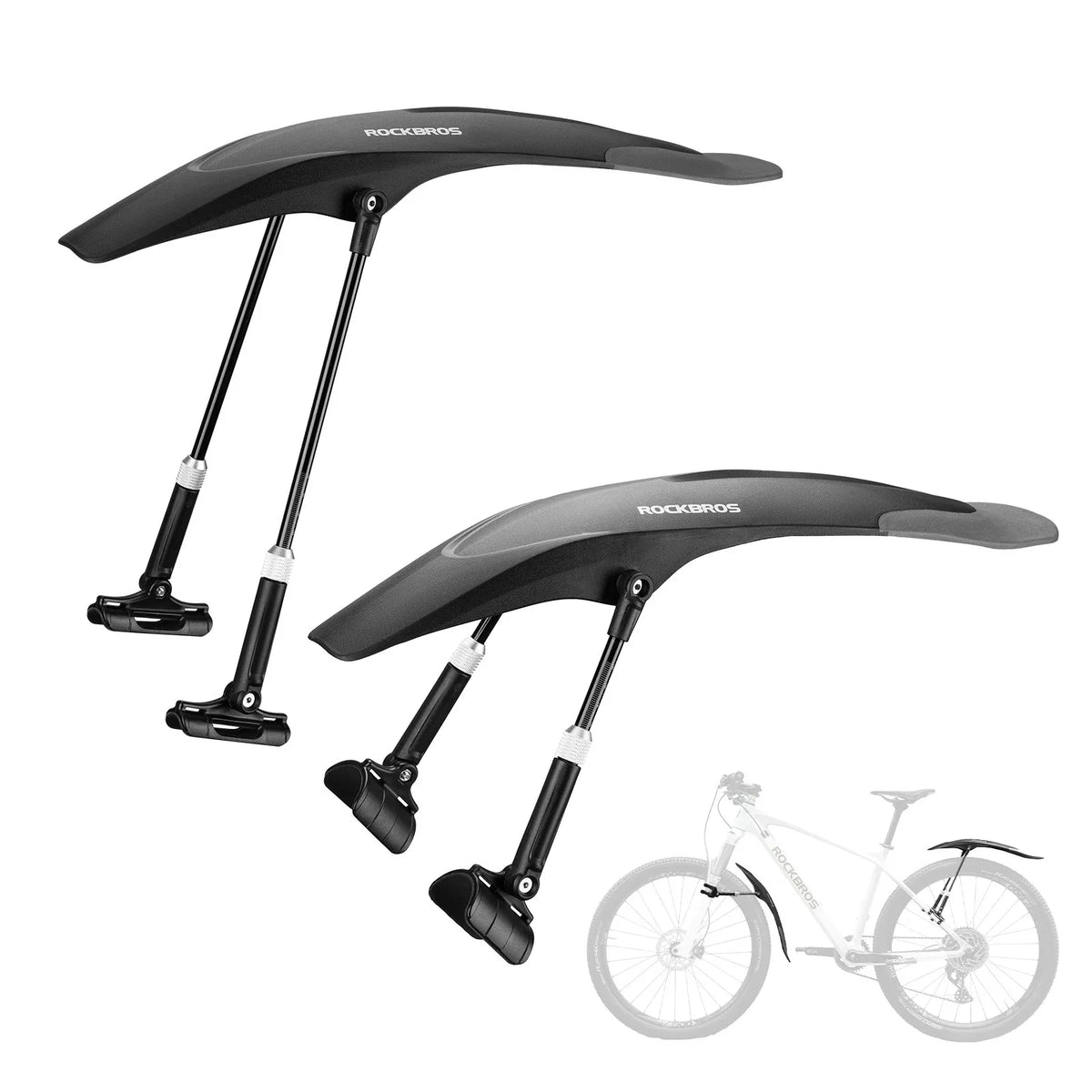 Fahrrad Schutzbleche Set Vorne/Hinten Flexible Fahrradschutzblech Verstellbar - Vorder+Hinter