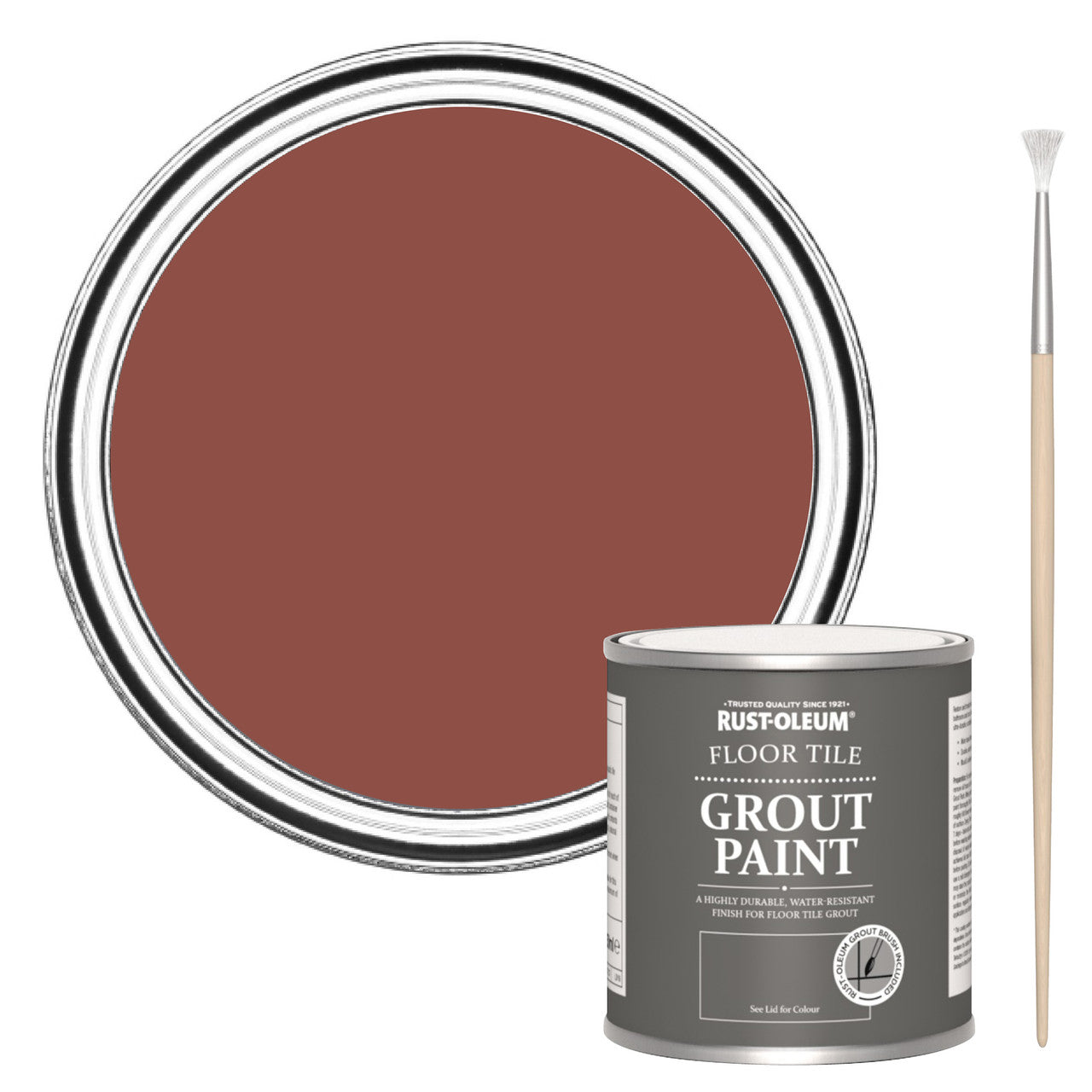 Rust-Oleum Red Floor Grout Paint - Fire Brick 250ml