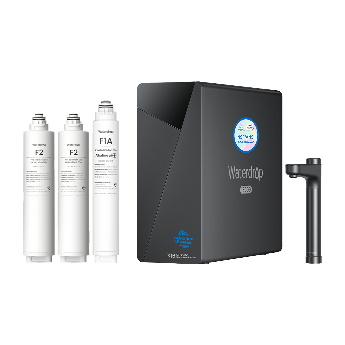 Waterdrop X16 Reverse Osmosis System with Replacement Filter Combo