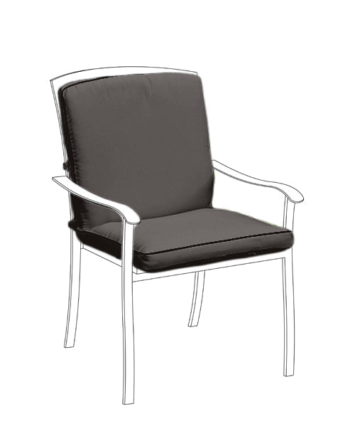 Outdoor Lucca Metal High Back Chair Seat Pads with Secure Straps Garden & Patio Highback Cushions - Black