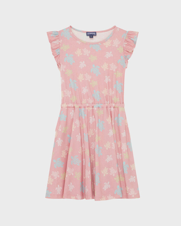 Vilebrequin - Girls Organic Cotton Dress Ronde Des Tortues Multicolores - Dress - Gaxine - Pink - Size 10