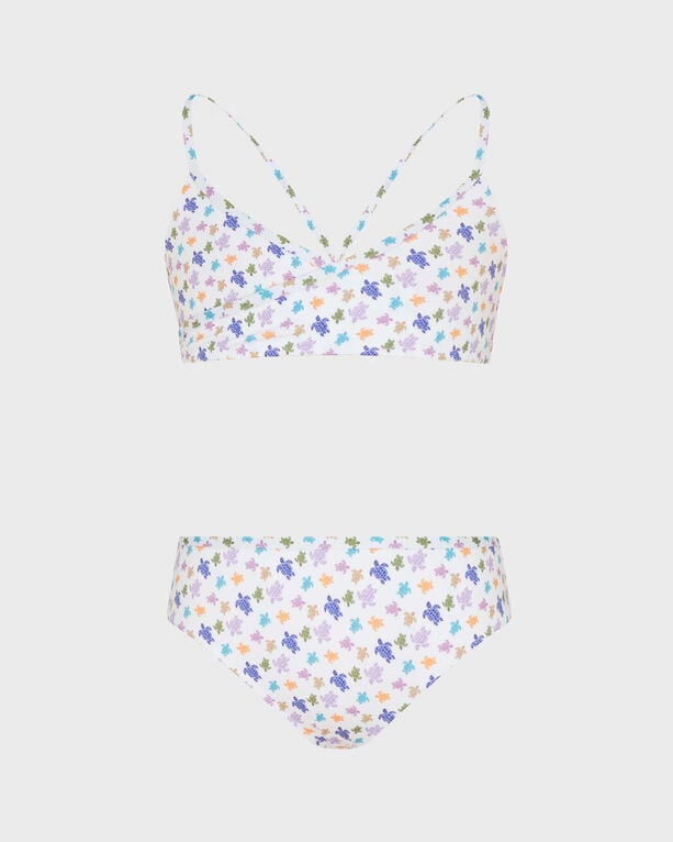 Vilebrequin - Girls Two Pieces Swimsuit Micro Ronde Des Tortues - Swimwear - Gigi - White - Size 14