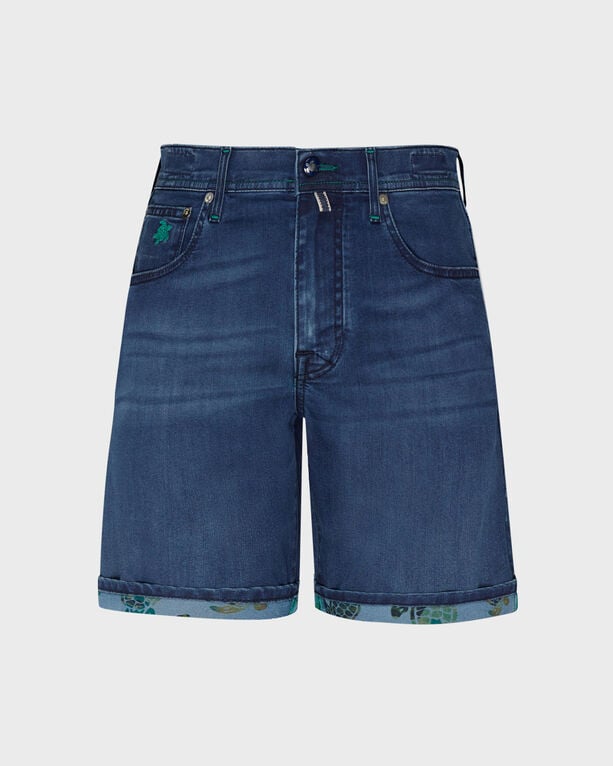 Vilebrequin - Men Denim Bermuda Shorts Tahiti Turtles - Bermuda - Garonne - Blue - Size 36
