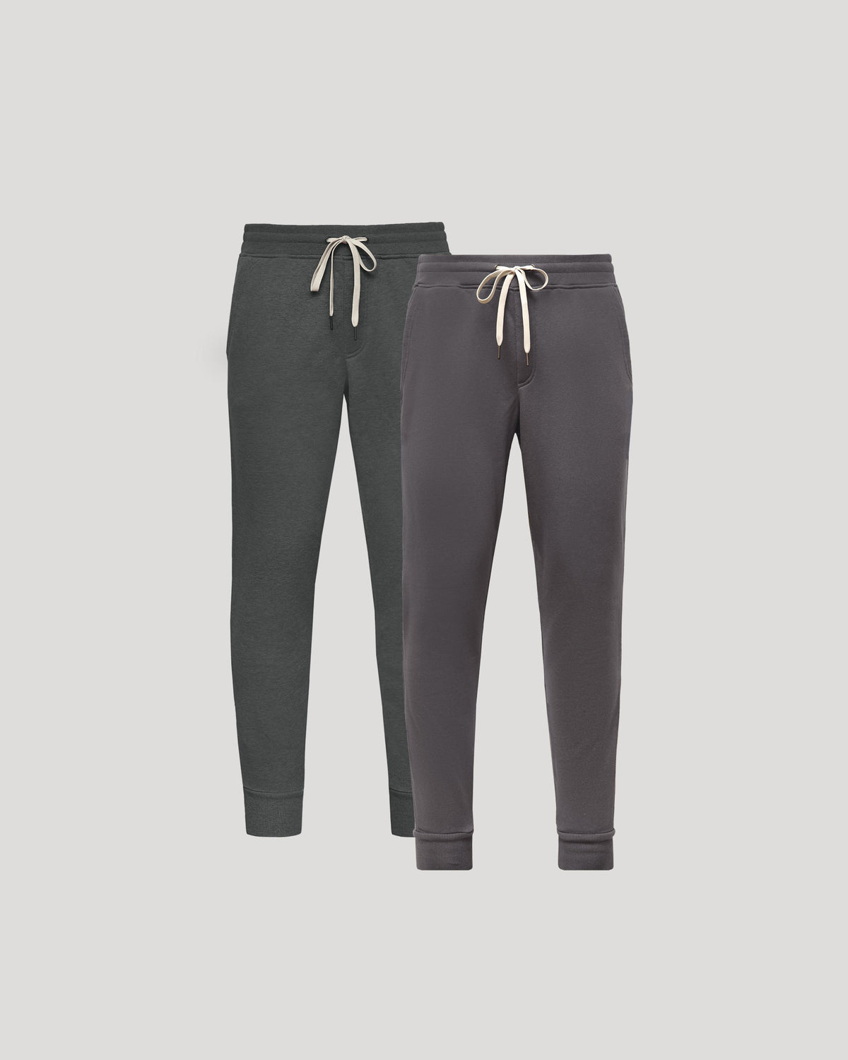 True Classic Gray Tones Fleece French Terry Jogger Pants 2-Pack | Small