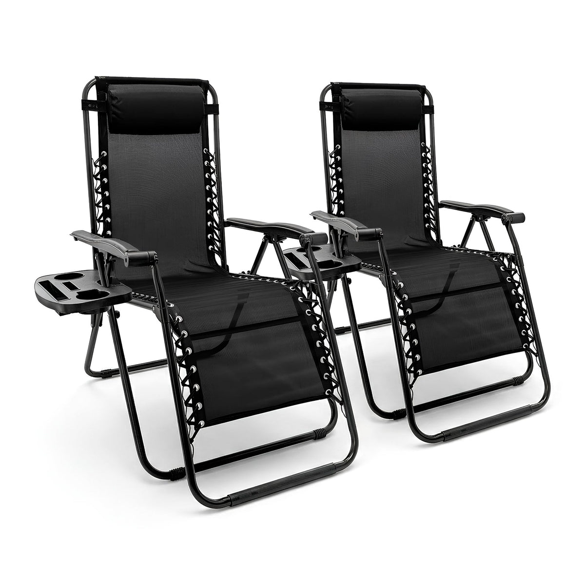 2 Piece Zero Gravity Chair Set - Black