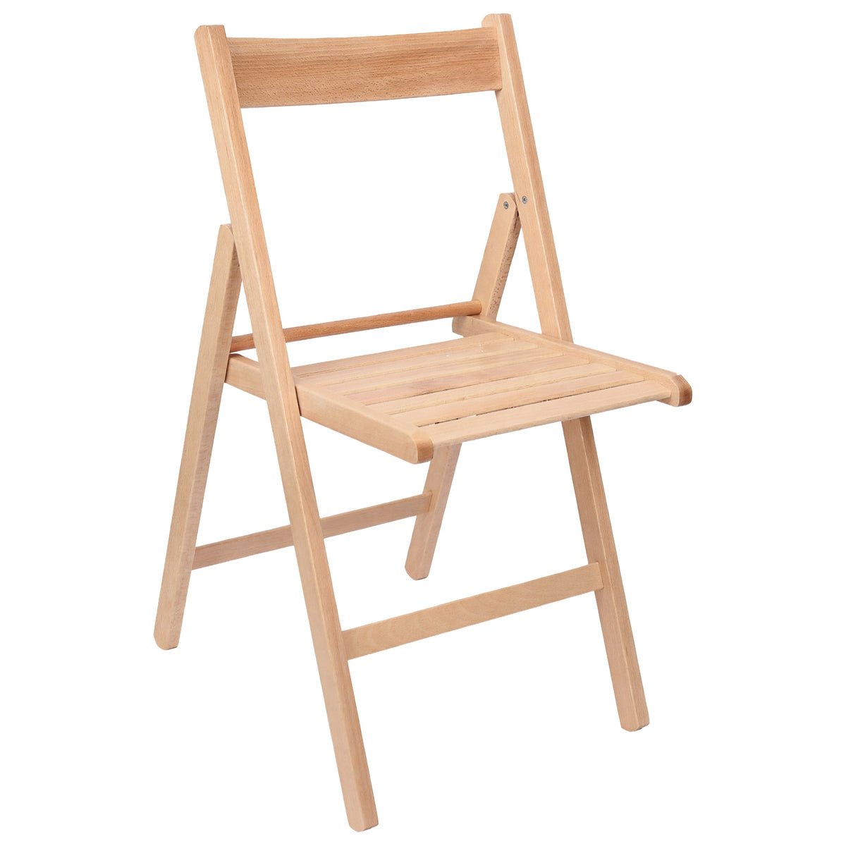 Beige Folding Chair – Solid Beech Wood Frame for Dining & Events