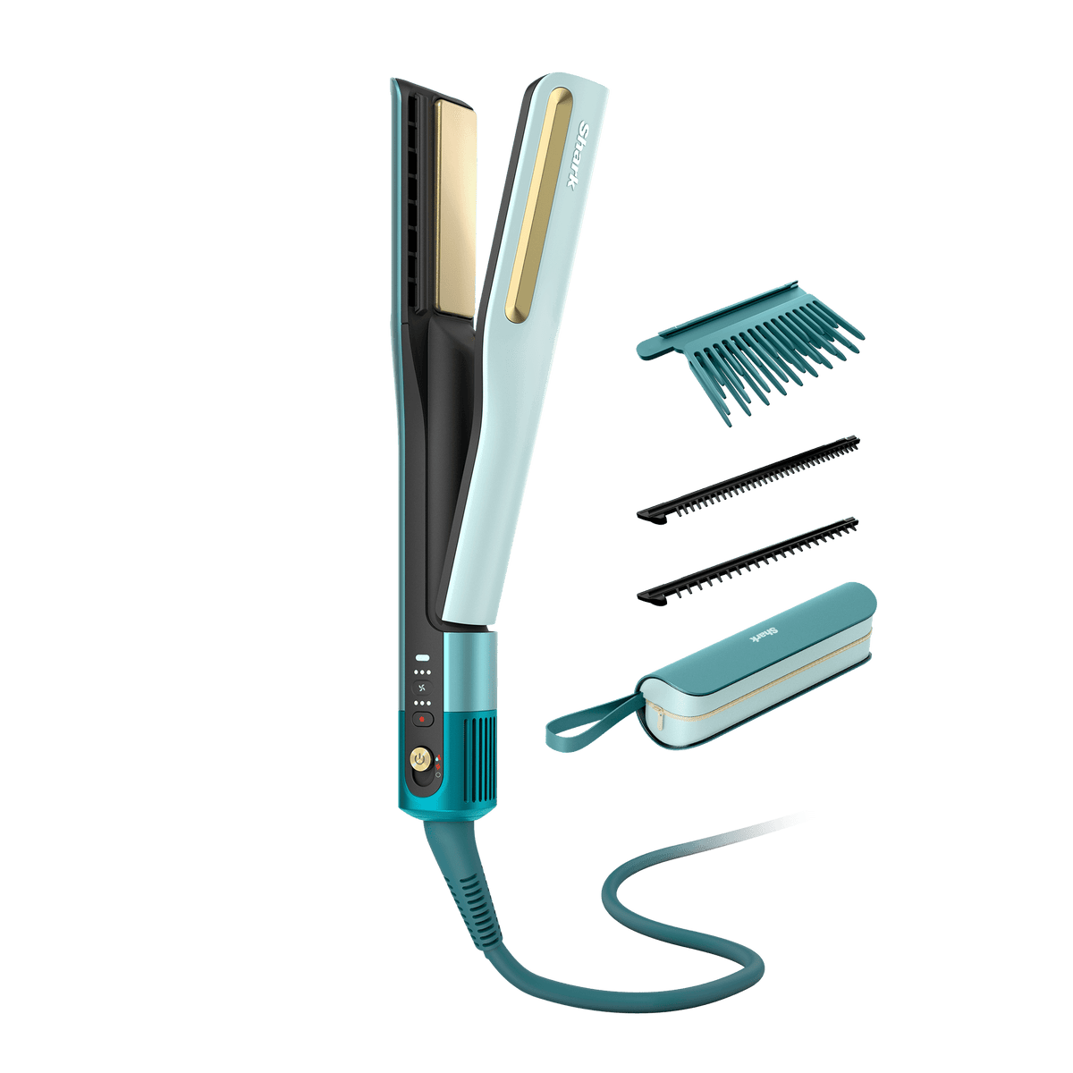 Shark SilkiPro Straight Hair Straightener & Dryer in Turquoise Wave | HT401UKBL | by SharkNinja